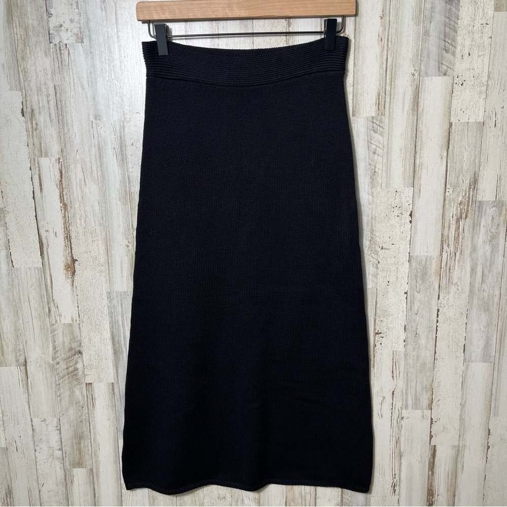 Equipment Femme Black Knit Midi Skirt Pull On Womens Size‎ Small